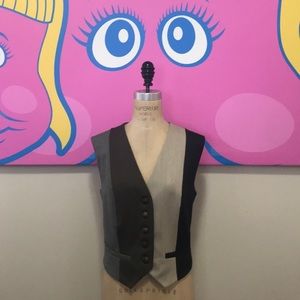 Moschino Cheap Chic Brown Striped Wool Vest